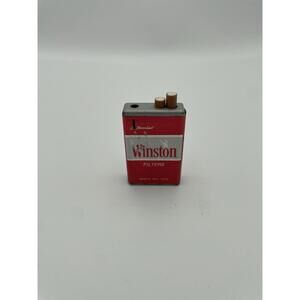 Vintage Winston Cigarette Pack Lighter Push Button Advertising Collectible